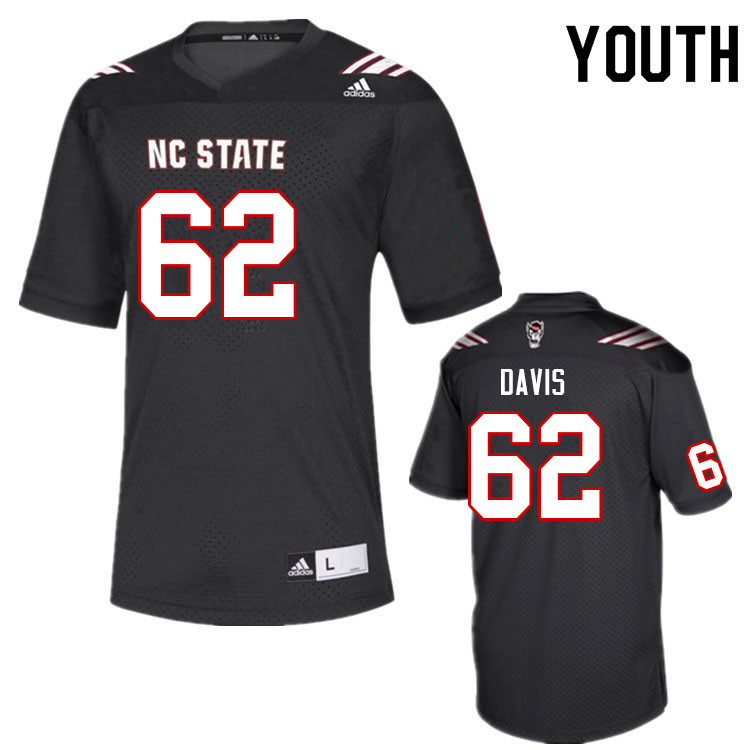 Youth #62 Jaleel Davis NC State Wolfpack College Football Jerseys Sale-Black